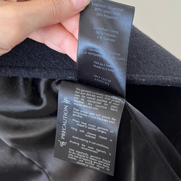 MACKAGE Military Diana Wool-Blend Black Coat Size XS - Picture 12 of 16